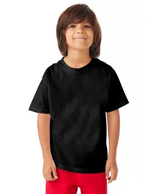 Hanes GDH175 Youth Garment-Dyed T-Shirt in Black