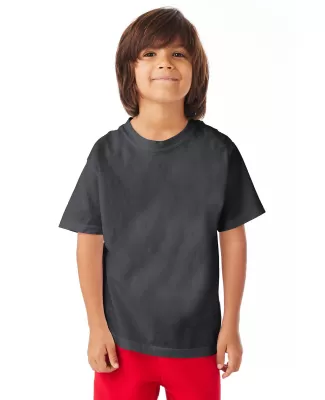 Hanes GDH175 Youth Garment-Dyed T-Shirt in New railroad gry