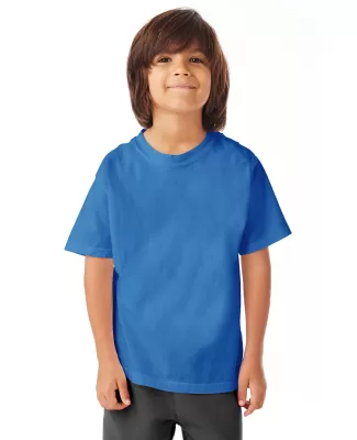 Hanes GDH175 Youth Garment-Dyed T-Shirt in Summer sky blue