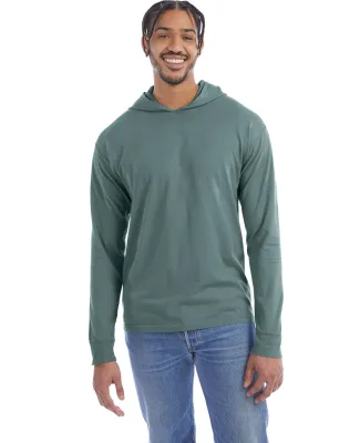 Hanes GDH280 Unisex Jersey Hooded T-Shirt in Cypress