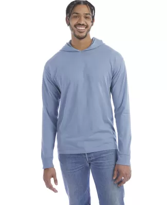 Hanes GDH280 Unisex Jersey Hooded T-Shirt in Saltwater