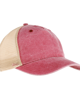 Authentic Pigment AP1924 Pigment Dyed 5-Panel Truc in Nautcl red/ khki