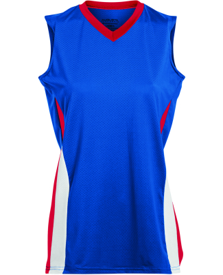 Augusta Sportswear 1356 Girls' Tornado Jersey in Royal/ red/ wht