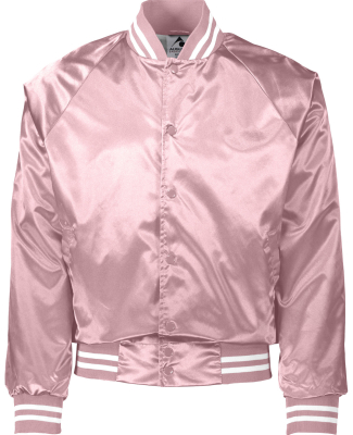 Augusta Sportswear 3610 Unisex Striped Trim Satin  in Light pink/ wht