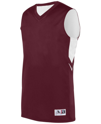 Augusta Sportswear 1166 Unisex Alley Oop Reversibl in Maroon/ white