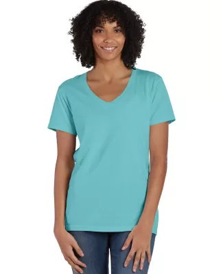 Comfortwash by Hanes GDH125 Ladies' V-Neck T-Shirt in Mint