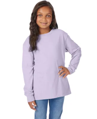 Comfortwash by Hanes GDH275 Youth Crew Long-Sleeve in Future lavender