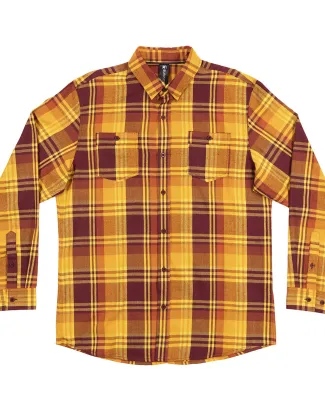Burnside Clothing 8220 Men's Perfect Flannel Work  in Cardinal/ gold