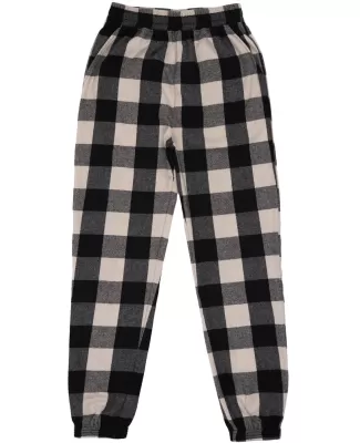 Burnside Clothing 4810 Youth Flannel Jogger in Ecru/ black