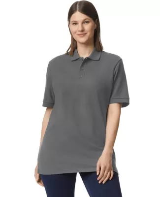 Gildan 85800 Unisex Midweight Double Pique Polo in Charcoal