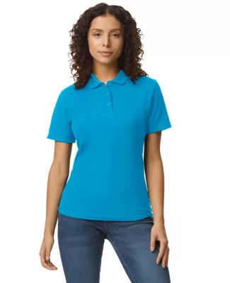 Gildan 64800L Ladies' Softstyle Double Pique Polo in Sapphire