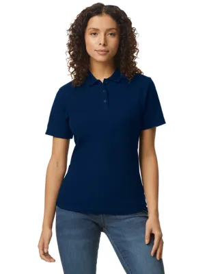 Gildan 64800L Ladies' Softstyle Double Pique Polo in Navy