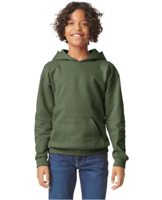 Gildan SF500B Youth Softstyle Midweight Fleece Hoo in Military green