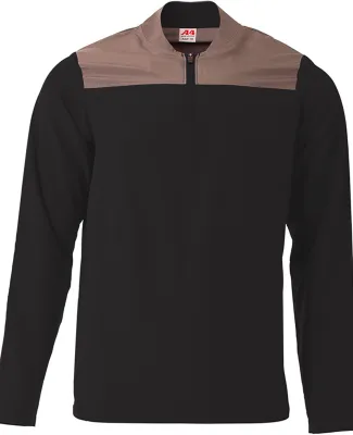 A4 Apparel N4014 Men's Element Quarter-Zip Jacket in Black/ graphite