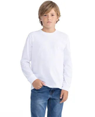 Next Level Apparel 3311 Youth Cotton Long Sleeve T in White