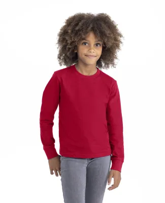 Next Level Apparel 3311 Youth Cotton Long Sleeve T in Red