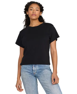 US Blanks US531OR Ladies' Organic Baby Rib Crop T- in Black