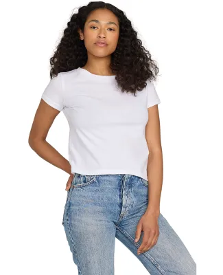 US Blanks US531OR Ladies' Organic Baby Rib Crop T- in White