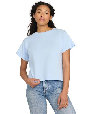 US Blanks US531OR Ladies' Organic Baby Rib Crop T- in Glacier blue