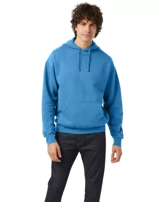 Champion Clothing CD450 Unisex Garment Dyed Hooded in Delicate blue