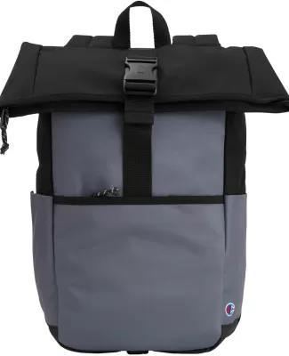 Champion Clothing CS21867 Roll Top Backpack in Blk oxf gy/ blk