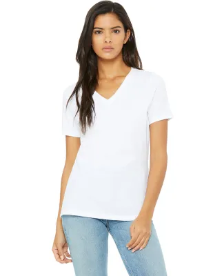 Bella + Canvas 6405 Ladies' Relaxed Jersey V-Neck  in White