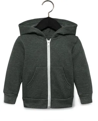 Bella + Canvas 3739T Toddler Full-Zip Hooded Sweat in Heather forest