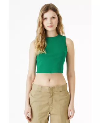 Bella + Canvas 1013 Ladies' Micro Rib Muscle Crop  in Solid kelly blnd