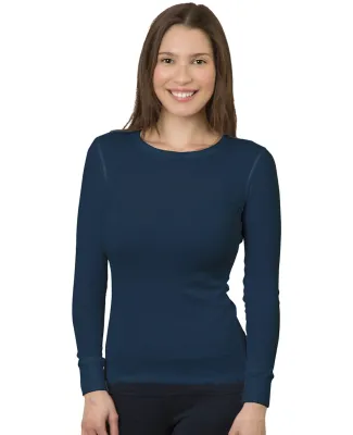 Bayside Apparel 3420 Junior Long-Sleeve Thermal Sh in Navy