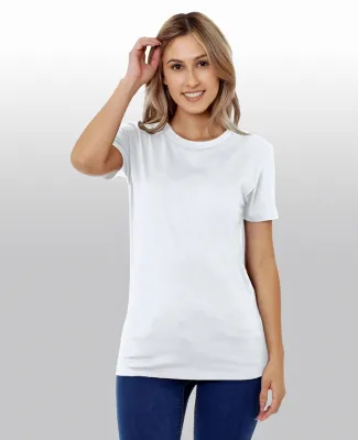 Bayside Apparel 9625 Ladies' 4.2 oz., Triblend T-S in Solid white