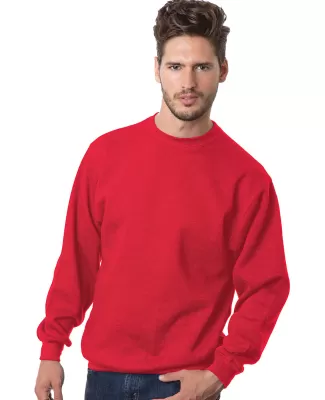 Bayside Apparel 2105 Unisex Union Made Crewneck Sw in Red