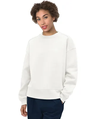 Bayside Apparel 7702BA Ladies' Crewneck Sweatshirt in White