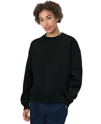 Bayside Apparel 7702BA Ladies' Crewneck Sweatshirt in Black