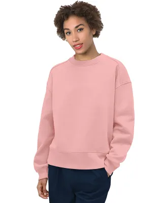 Bayside Apparel 7702BA Ladies' Crewneck Sweatshirt in Peach