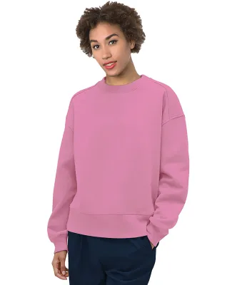 Bayside Apparel 7702BA Ladies' Crewneck Sweatshirt in Bubble gum