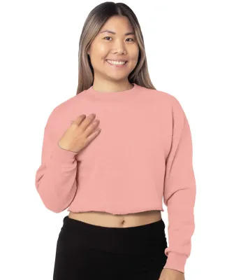 Bayside Apparel 7725 Ladies' Crop Crewneck in Peach