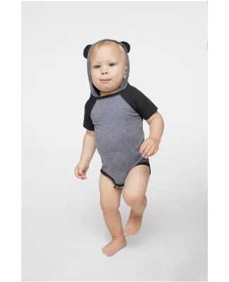 Rabbit Skins 4417 Infant Character Hooded Bodysuit in Gran hth/ vn smk