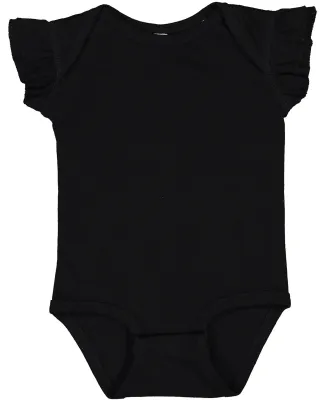 Rabbit Skins 4439 Infant Flutter Sleeve Bodysuit in Black