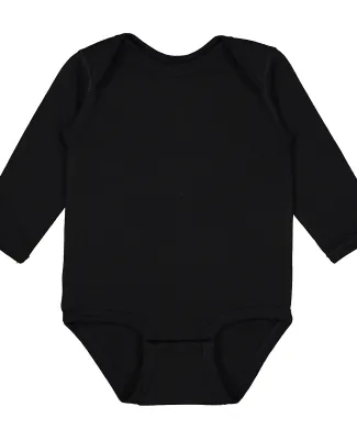 Rabbit Skins 4421 Infant Long Sleeve Jersey Bodysu in Black