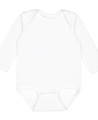 Rabbit Skins 4421 Infant Long Sleeve Jersey Bodysu in White