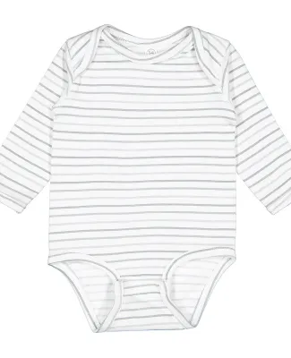 Rabbit Skins 4421 Infant Long Sleeve Jersey Bodysu in Shadow stripe