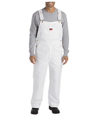 Dickies 8953WH Unisex Painters Bib Overall in White _32