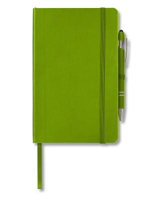 Core 365 CE090 Soft Cover Journal And Pen Set in Acid green