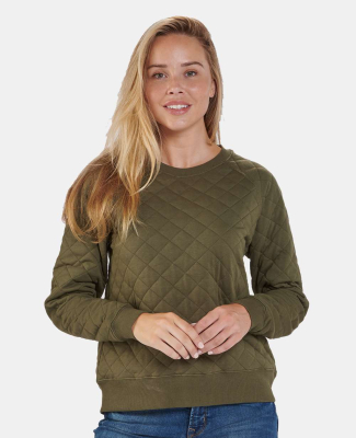 Boxercraft R08 Ladies' Quilted Jersey Sweatshirt in Olive