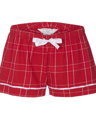 Boxercraft BW6501 Ladies' Flannel Short in Crmsn fld d pld