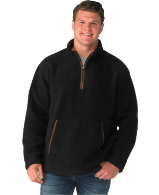 Boxercraft BM8510 Men's Everest Pile Fleece Half-Z in Black/ chclte