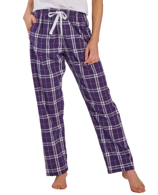 Boxercraft BW6620 Ladies' 'Haley' Flannel Pant wit in Purple/ wht pld