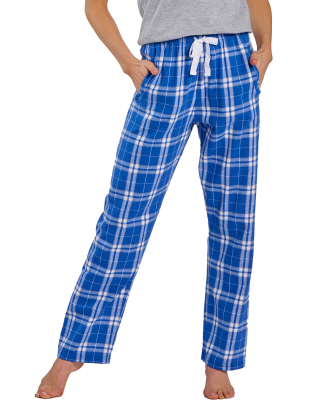 Boxercraft BW6620 Ladies' 'Haley' Flannel Pant wit in Royal/ silvr pld