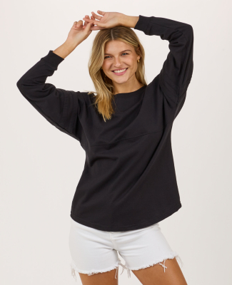 Boxercraft BW3514 Ladies' Oversized Pom Pom Jersey in Black