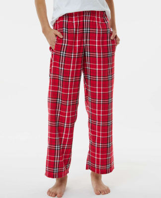 Boxercraft BY6624 Youth Polyester Flannel Pant in Red/ white plaid